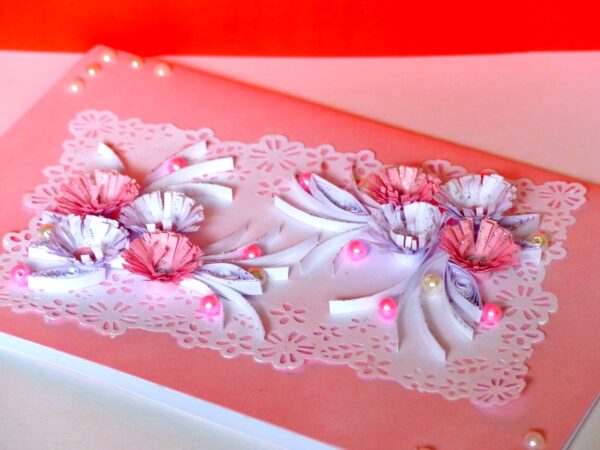 Sweet Pink and White Flowers Greeting Card image