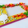 Bright Yellow Base With Red Orange Flowers Greeting Card image