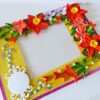 Bright Yellow Base With Red Orange Flowers Greeting Card image