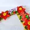 Bright Yellow Base With Red Orange Flowers Greeting Card image