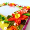 Bright Yellow Base With Red Orange Flowers Greeting Card image