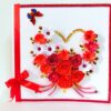 Red Multiple Flowers With Golden Leaves Greeting Card image Red Multiple Flowers With Golden Leaves Greeting Card image