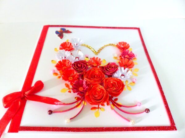Red Multiple Flowers With Golden Leaves Greeting Card image Red Multiple Flowers With Golden Leaves Greeting Card image