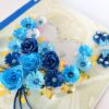 Blue Multiple Flowers in Heart Greeting Card image Blue Multiple Flowers in Heart Greeting Card image