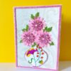 Sweet Pink Glittering Flower Vase Card image