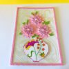 Sweet Pink Glittering Flower Vase Card image