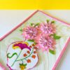 Sweet Pink Glittering Flower Vase Card image