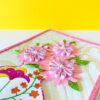 Sweet Pink Glittering Flower Vase Card image
