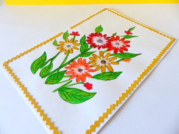 Flower Painting Handmade Greeting Card image