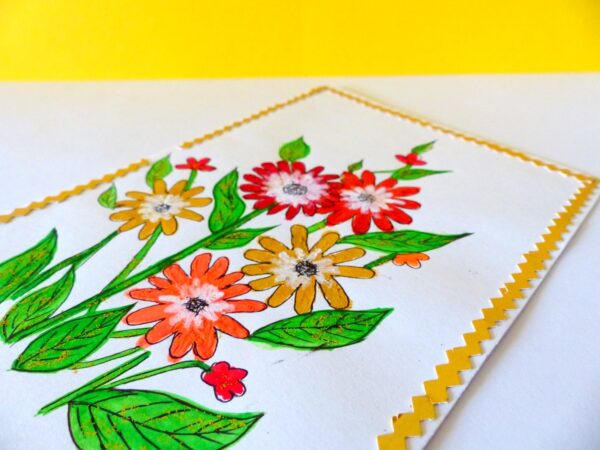 Flower Painting Handmade Greeting Card image