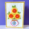 Sweet Yellow Glittering Flower Vase Card image