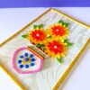 Sweet Yellow Glittering Flower Vase Card image