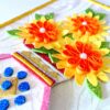 Sweet Yellow Glittering Flower Vase Card image
