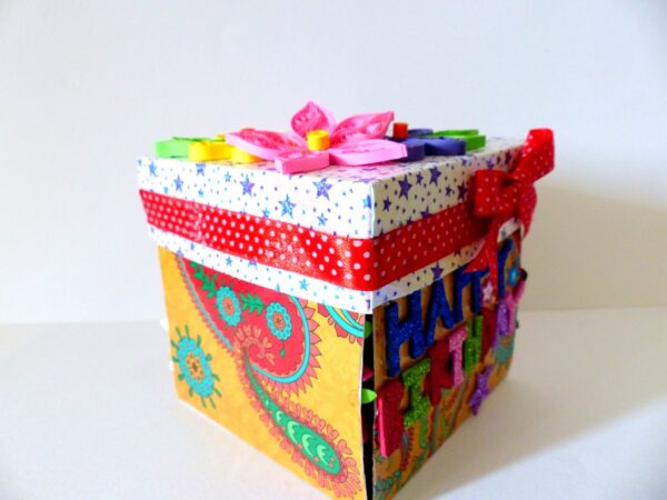 Quilled Birthday Explosion Box Greeting Card image Quilled Birthday Explosion Box Greeting Card image