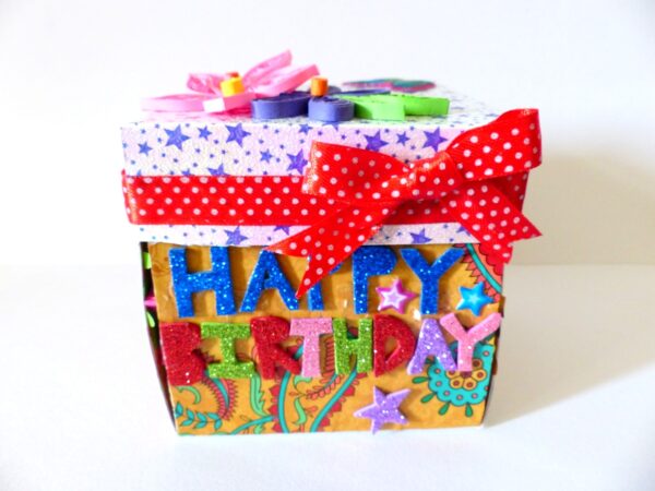 Quilled Birthday Explosion Box Greeting Card image Quilled Birthday Explosion Box Greeting Card image