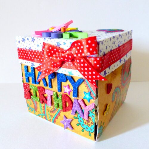 Quilled Birthday Explosion Box Greeting Card image Quilled Birthday Explosion Box Greeting Card image