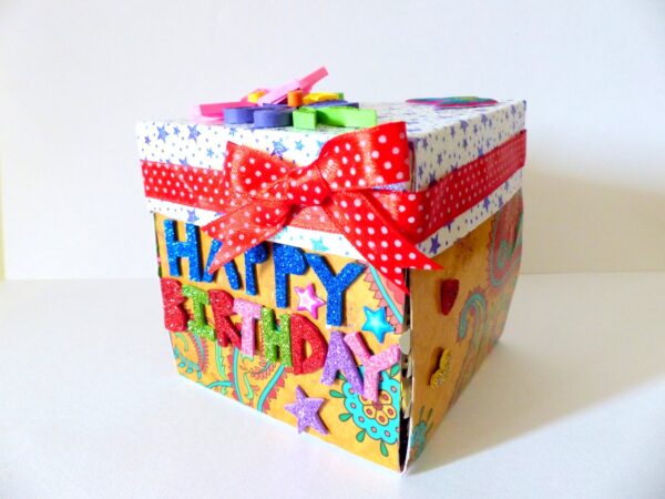 Quilled Birthday Explosion Box Greeting Card image Quilled Birthday Explosion Box Greeting Card image