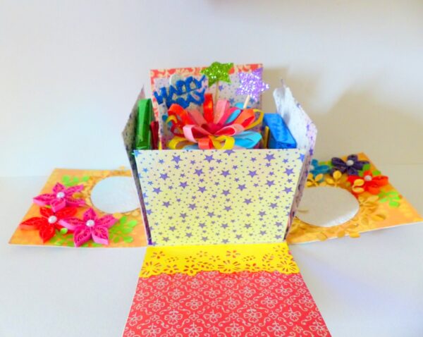 Quilled Birthday Explosion Box Greeting Card image Quilled Birthday Explosion Box Greeting Card image