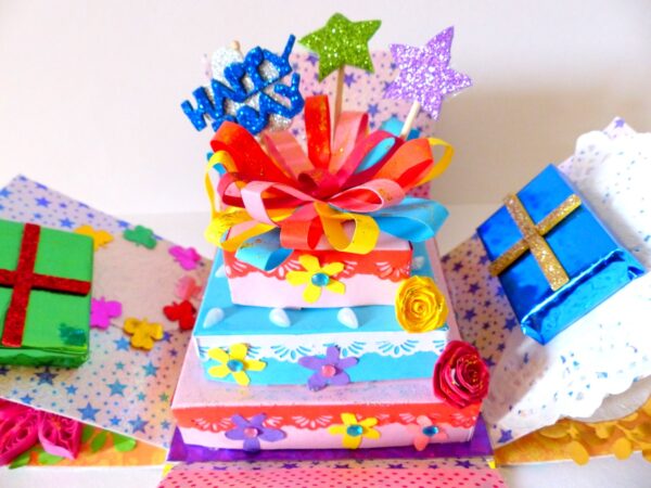 Quilled Birthday Explosion Box Greeting Card image Quilled Birthday Explosion Box Greeting Card image