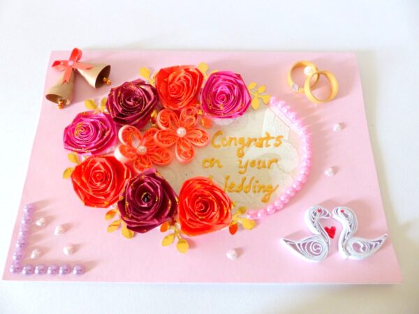 Sparkling Quilled Wedding Greeting Card image Sparkling Quilled Wedding Greeting Card image