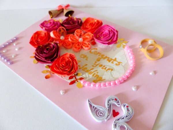 Sparkling Quilled Wedding Greeting Card image Sparkling Quilled Wedding Greeting Card image