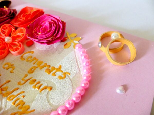 Sparkling Quilled Wedding Greeting Card image Sparkling Quilled Wedding Greeting Card image