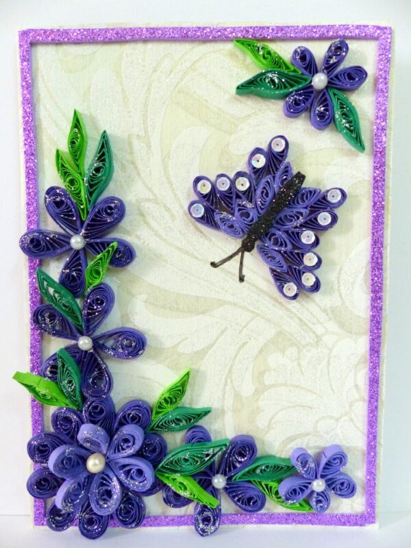 Purple Themed Corner With Butterfly Greeting Card image Purple Themed Corner With Butterfly Greeting Card image