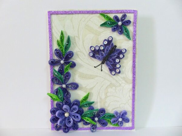 Purple Themed Corner With Butterfly Greeting Card image Purple Themed Corner With Butterfly Greeting Card image