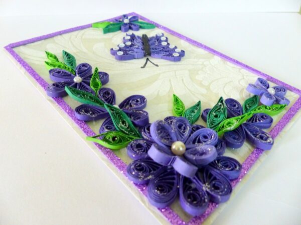 Purple Themed Corner With Butterfly Greeting Card image Purple Themed Corner With Butterfly Greeting Card image