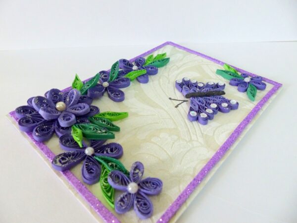 Purple Themed Corner With Butterfly Greeting Card image Purple Themed Corner With Butterfly Greeting Card image