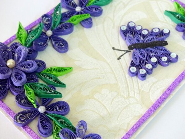 Purple Themed Corner With Butterfly Greeting Card image Purple Themed Corner With Butterfly Greeting Card image