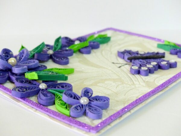Purple Themed Corner With Butterfly Greeting Card image Purple Themed Corner With Butterfly Greeting Card image