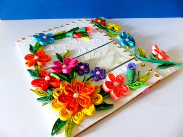 Multicolor Flowers Mini Scrapbook Greeting Card image Multicolor Flowers Mini Scrapbook Greeting Card image