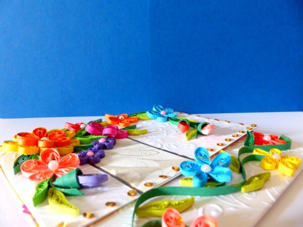 Multicolor Flowers Mini Scrapbook Greeting Card image Multicolor Flowers Mini Scrapbook Greeting Card image