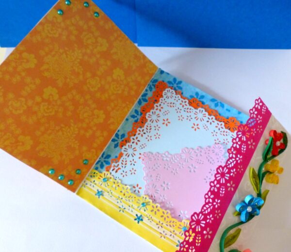 Multicolor Flowers Mini Scrapbook Greeting Card image Multicolor Flowers Mini Scrapbook Greeting Card image