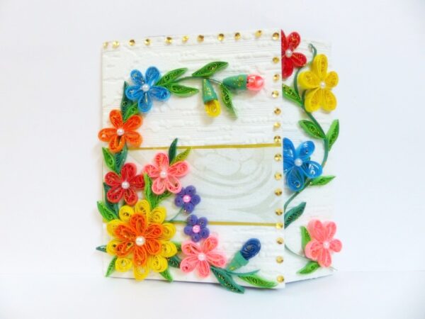 Multicolor Flowers Mini Scrapbook Greeting Card image