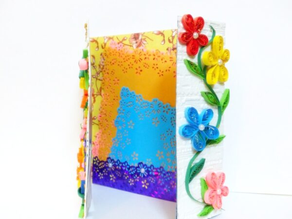 Multicolor Flowers Mini Scrapbook Greeting Card image