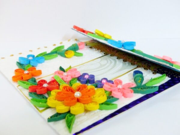Multicolor Flowers Mini Scrapbook Greeting Card image