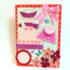 Pink Dress and Bag Girl Quilled Greeting Card image