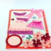 Pink Dress and Bag Girl Quilled Greeting Card image
