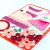 Pink Dress and Bag Girl Quilled Greeting Card image