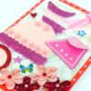 Pink Dress and Bag Girl Quilled Greeting Card image