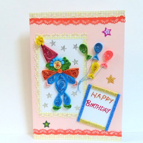 Birthday Joker With Balloons Greeting Card image