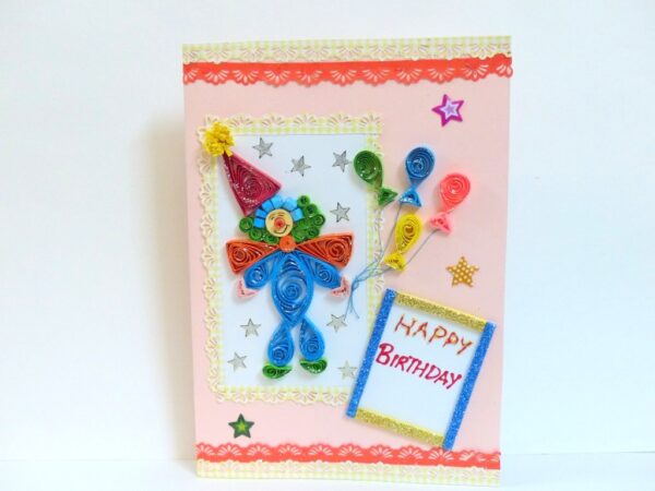 Birthday Joker With Balloons Greeting Card image