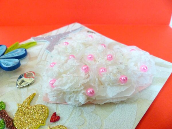 Majestic White Fluffy Heart Romantic Greeting Card image