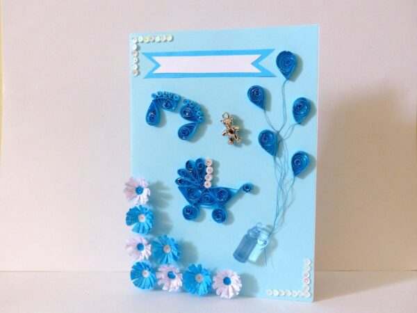 Quilled Baby Boy Greeting Card image