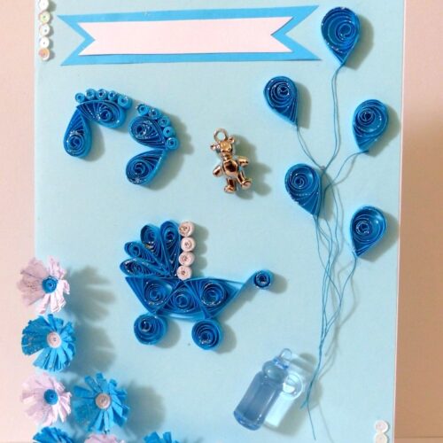 Quilled Baby Boy Greeting Card image