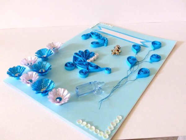 Quilled Baby Boy Greeting Card image