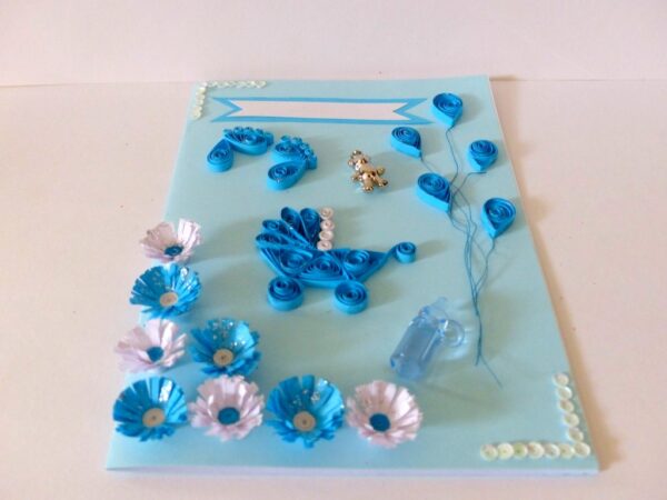 Quilled Baby Boy Greeting Card image