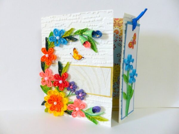 Multicolor Flowers Mini Scrapbook Greeting Card image